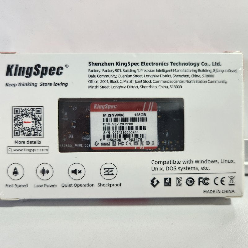 SSD Interno KINGSPEC M.2 NVMe 128GB