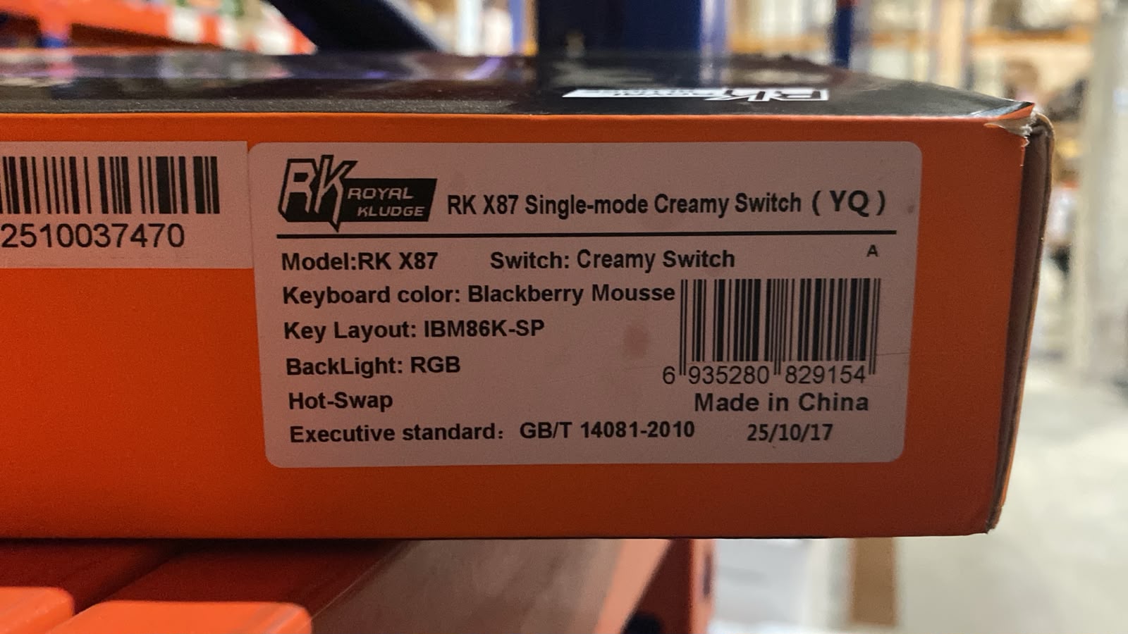 Teclado Mecánico RK X87 Negro Morado
