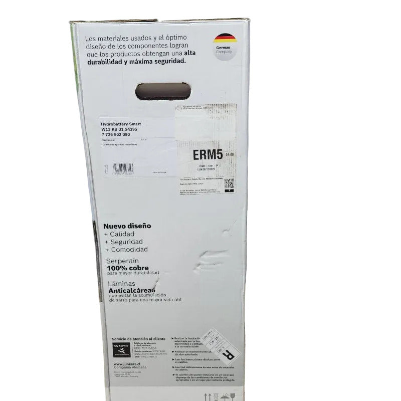 Calefón Bosch Junkers Hydrobattery-Smart W13 KB 31 S43975 13 Litros, Gas Licuado 28 mbar