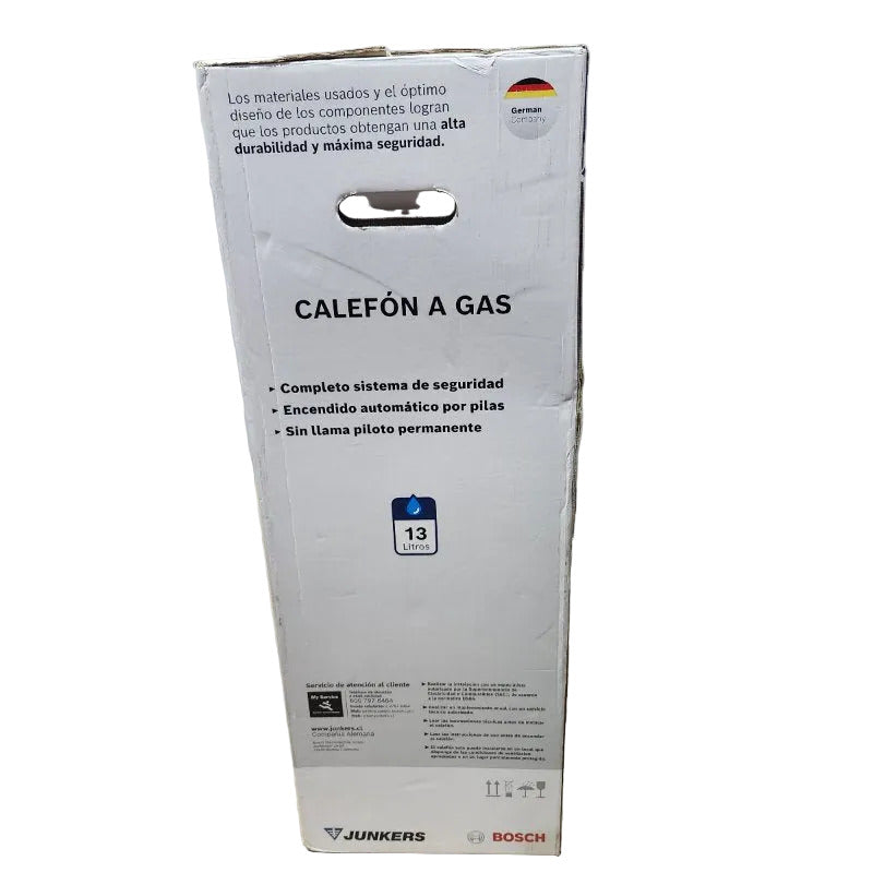 Calefón Bosch Junkers Hydrobattery-Smart W13 KB 31 S43975 13 Litros, Gas Licuado 28 mbar