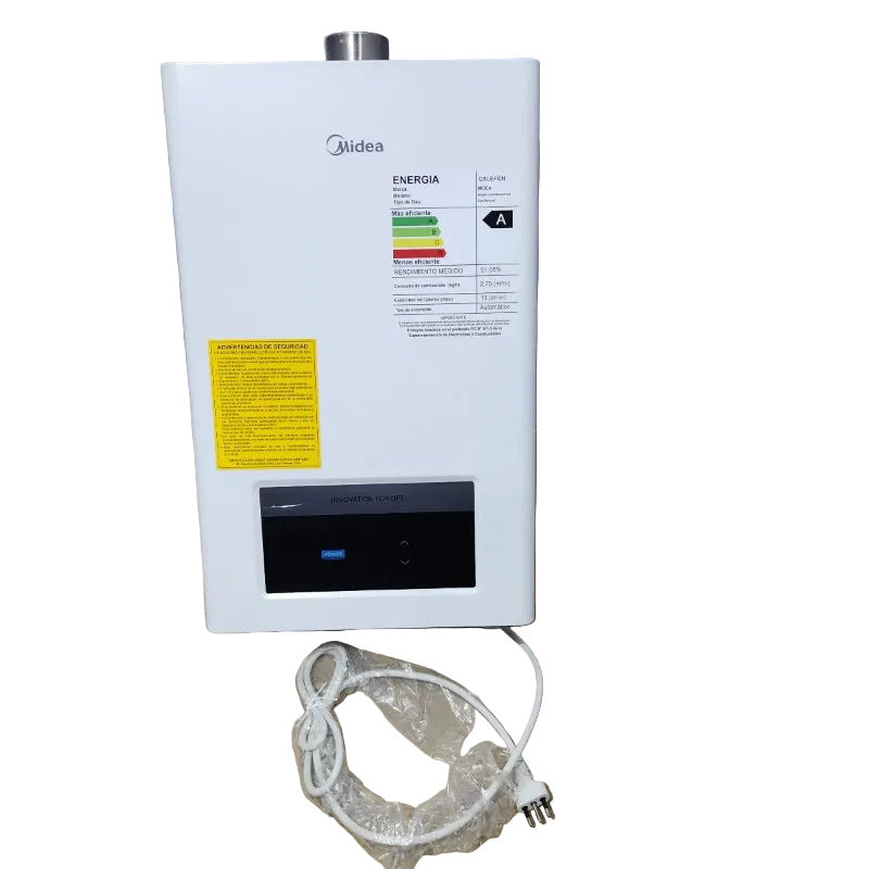 Calefont Tiro Forzado Midea MGWH13-26EQPCLW-GN 13 Litros Gas Natural 220V