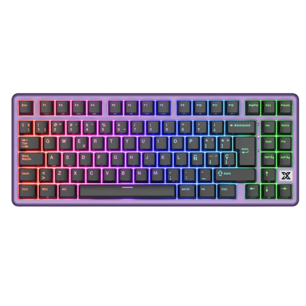 Teclado Mecánico RK X87 Negro Morado