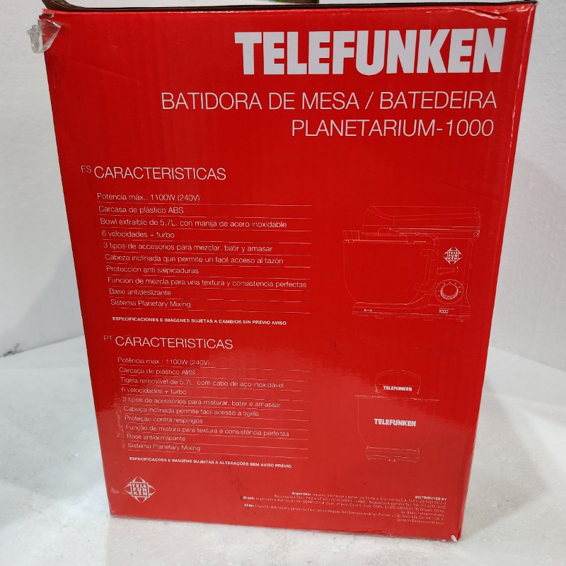 Batidora de Mesa Telefunken Planetarium-100 5.7 Litros 1100W 6 Velocidades