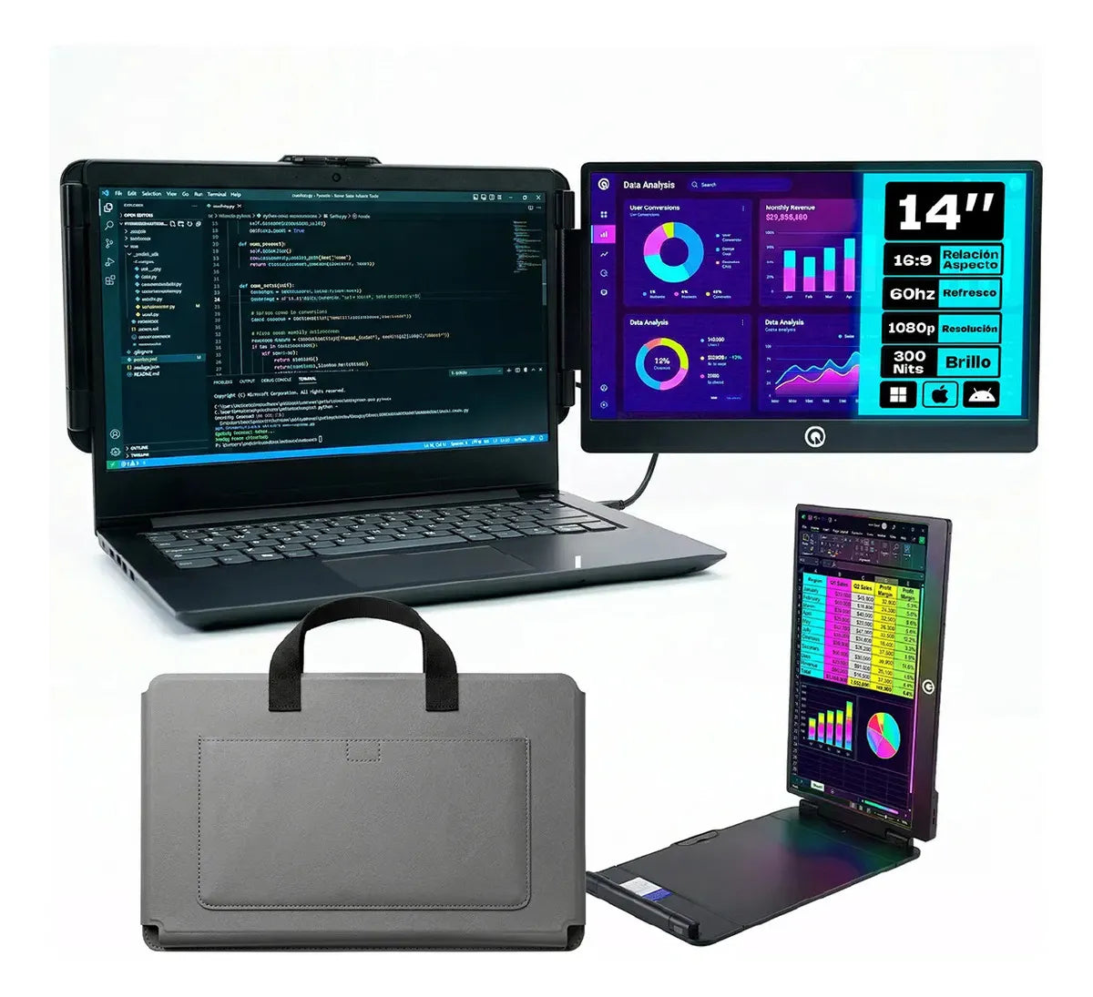 Extensor de Pantalla para Notebook Dual Screen S1 14 Pulgadas