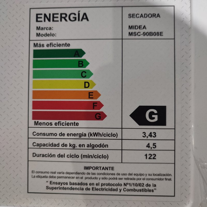 Secadora de ropa por condensación Midea MSC-90B08E 9 kg
