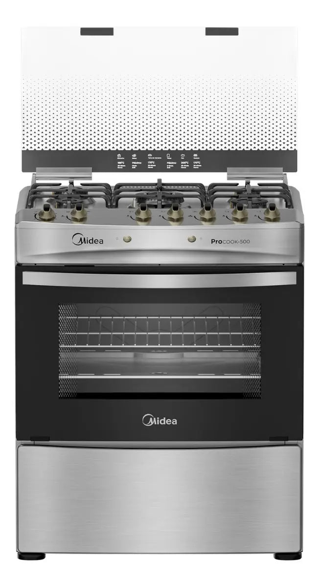 Cocina 5 Quemadores Midea MCG-5QPI30NS Inoxidable