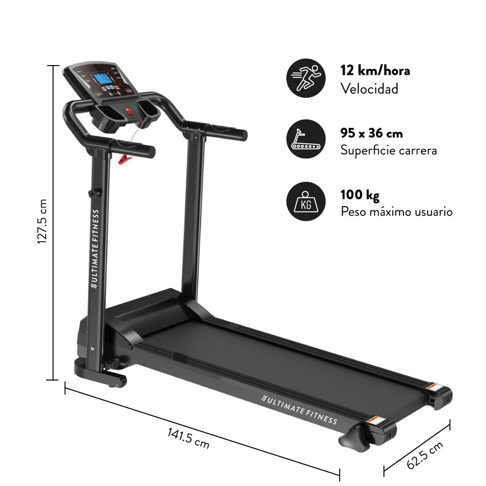 Trotadora Eléctrica Ultimate Fitness E220 - Negra