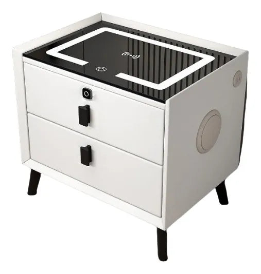Velador Inteligente de 2 Cajones Blanco
