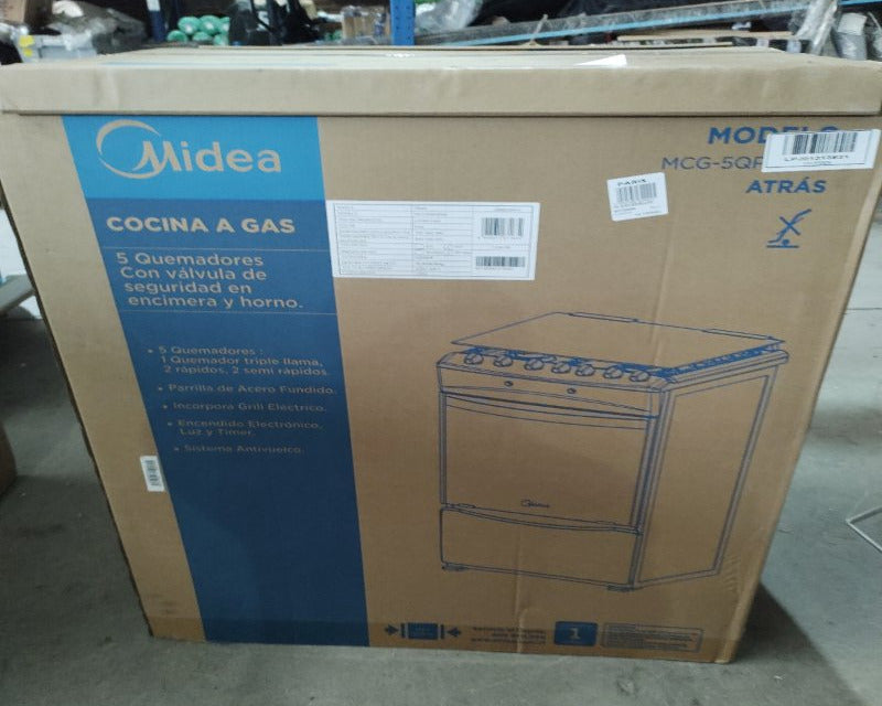 Cocina 5 Quemadores Midea MCG-5QPI30NS Inoxidable