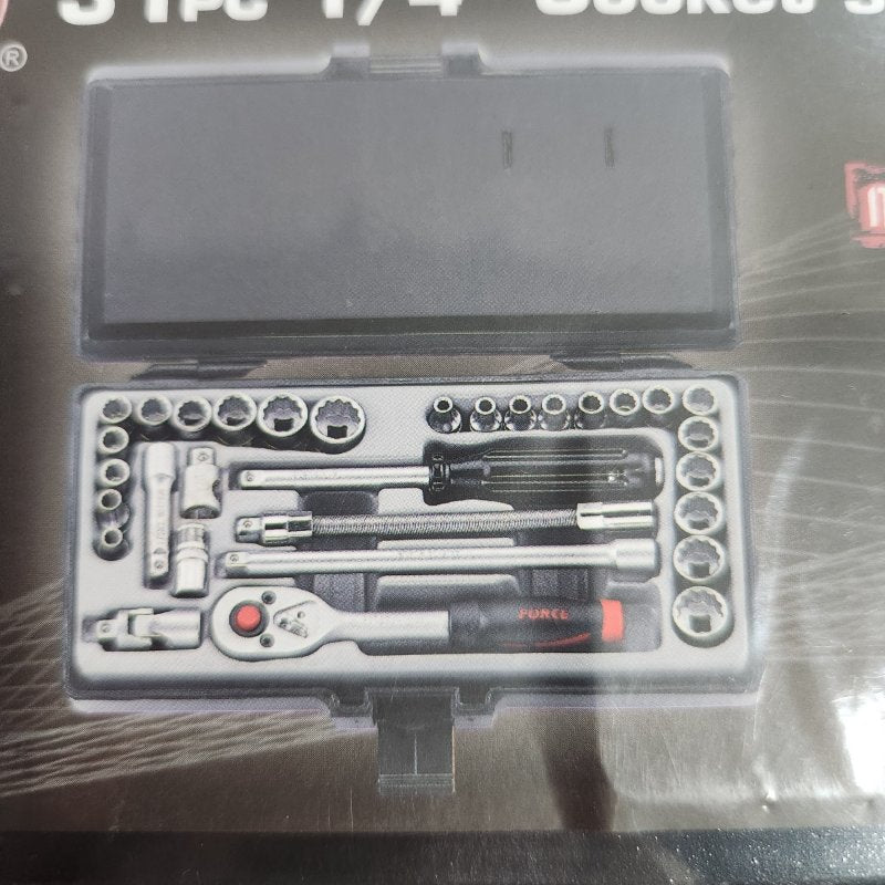 Juego de Dados Hex Force 31 Piezas 1/4" Socket Set (No. 2312-5)