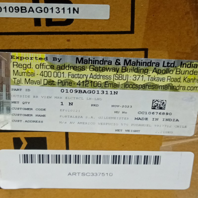 Espejo Eléctrico Izquierdo Mahindra Pickup-Scorpio 2.2