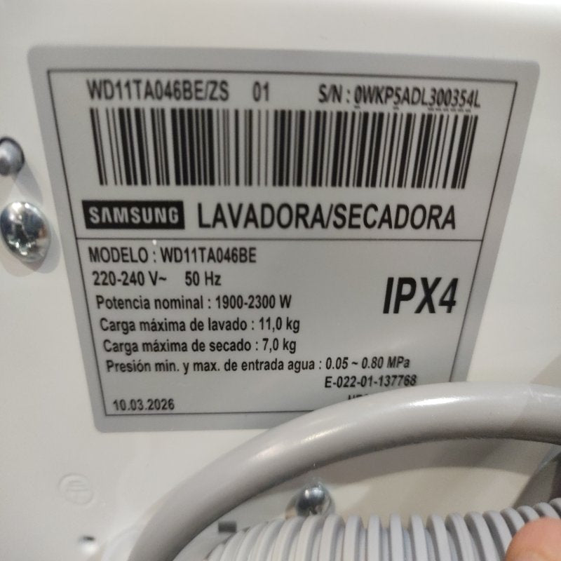 Lavadora Secadora Carga Frontal Samsung WD11TA046BE 11kg Lavado / 7kg Secado