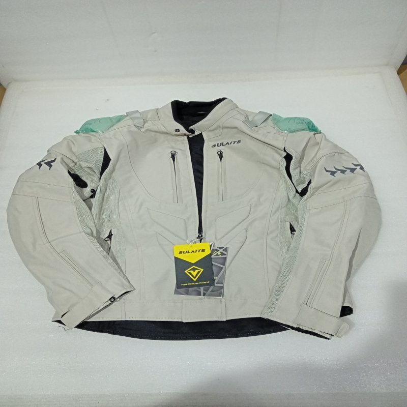 Chaqueta de Motocicleta SULAITE Beige XL Hombre Transpirable de Verano