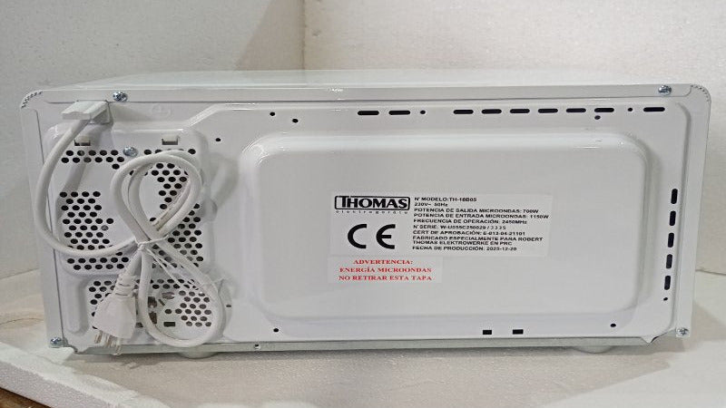 Microondas Thomas TH-18B05 18 Litros, Blanco