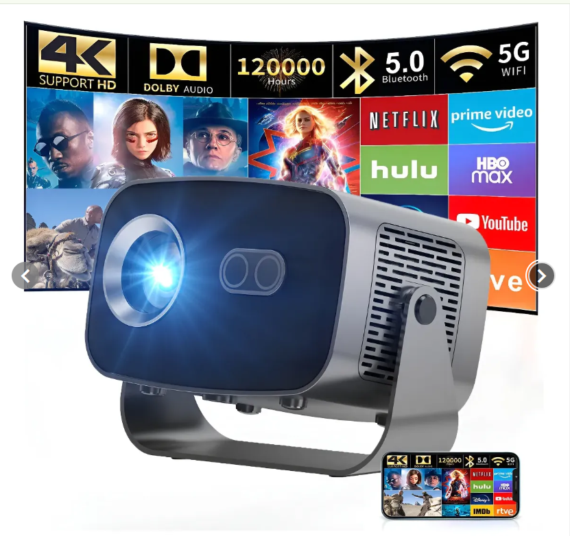 Proyector A10 4K HD WiFi Android Negro