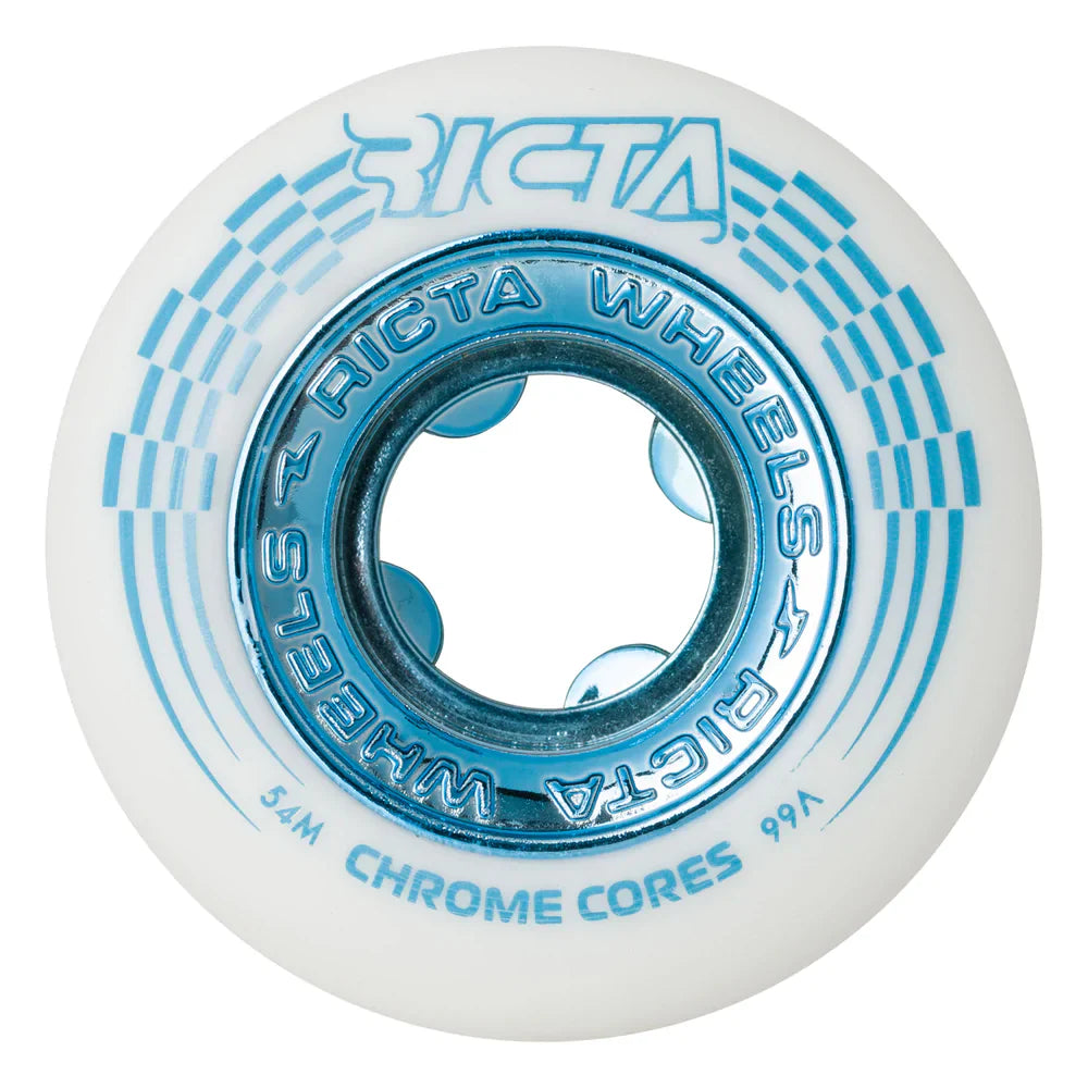 Kit 4 Ruedas Patineta Ricta Chrome Core White Teal 99a - 53mm