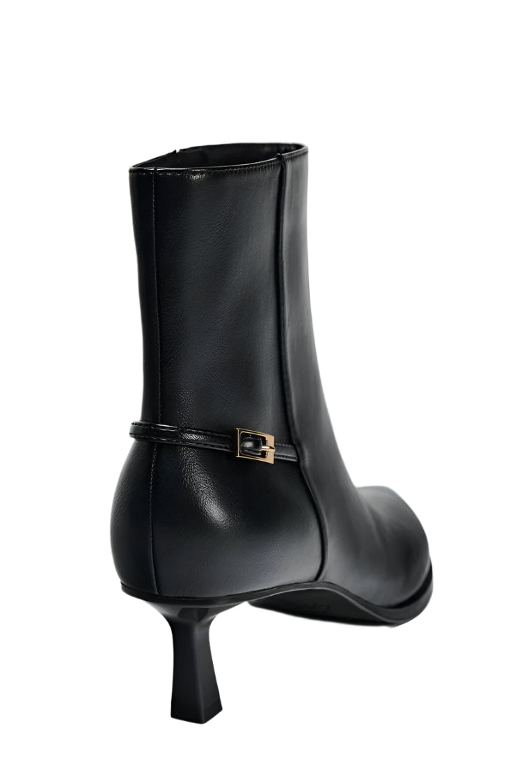 Botines Tacon Hebilla Zara Negro 36