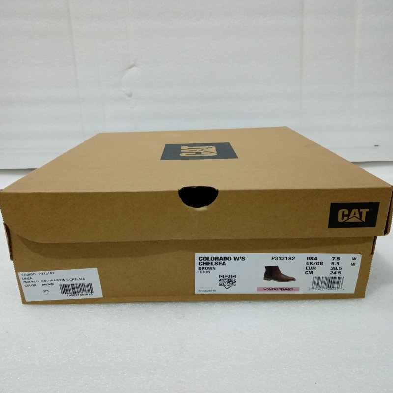 Botín Chelsea de Cuero para Mujer Cat Colorado W S P312182 Brown Talla 38.5