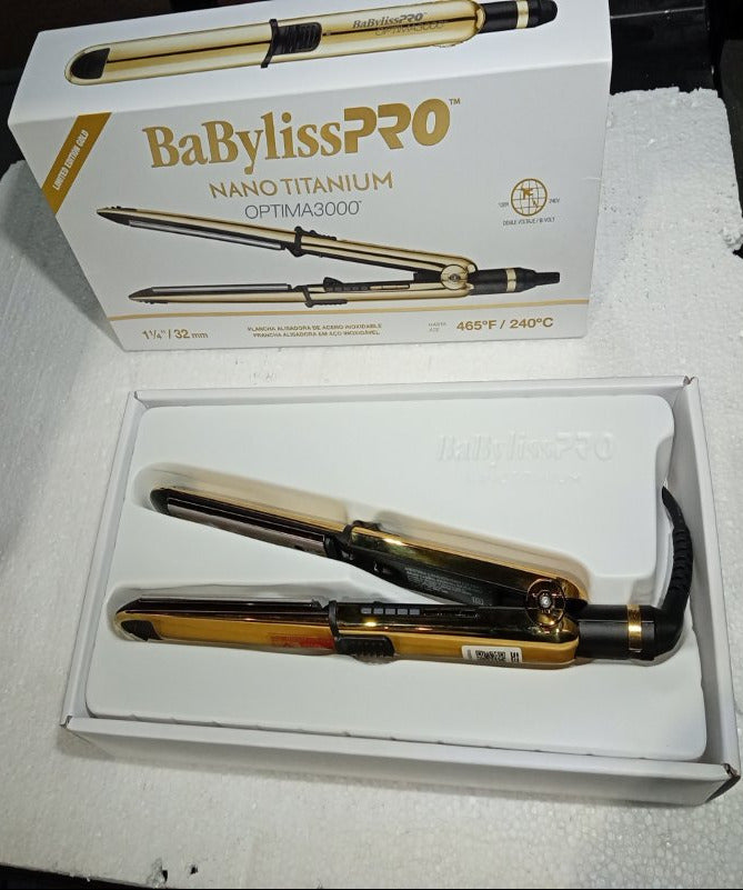 Plancha Alisadora de Acero Inoxidable Babyliss Pro Nano Titanium Optima 3000