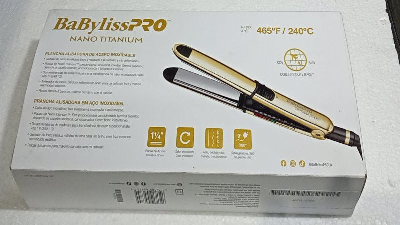 Plancha Alisadora de Acero Inoxidable Babyliss Pro Nano Titanium Optima 3000