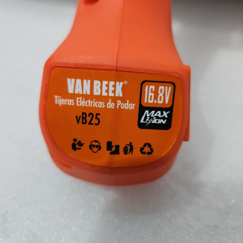 Tijera Eléctrica Van Beek VB25 Naranjo para Poda
