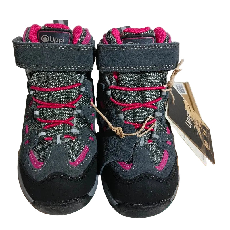 Botín Lippi Puelo CS HI Velcro – Gris/Fucsia, EUR 26 / 16,5 cm, Niña