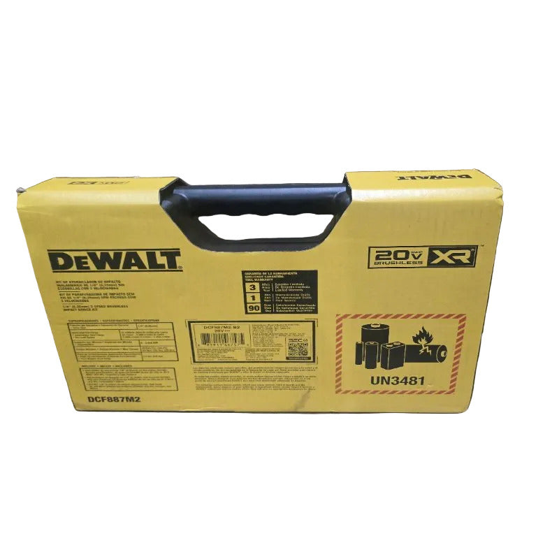 Atornillador de Impacto 1/4 Dewalt DCF887M2, Negro y Amarillo
