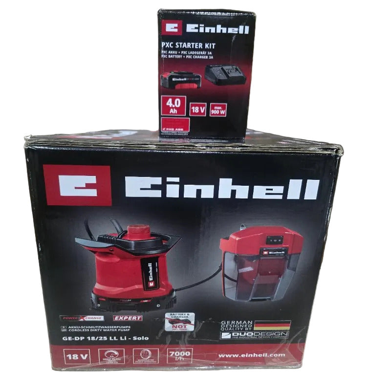 Bomba de Agua Sucia Inalámbrica Einhell GE-DP 18/25 LL Li – 18V, Roja