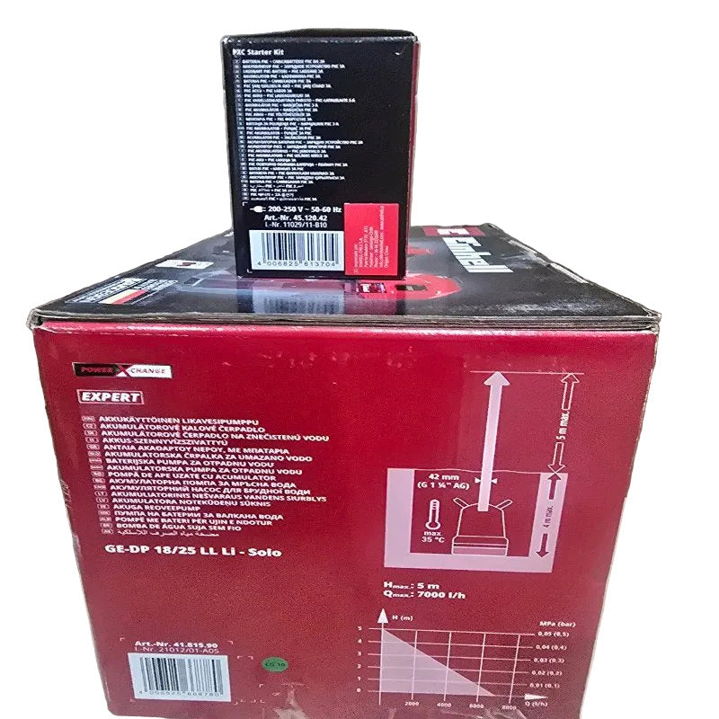 Bomba de Agua Sucia Inalámbrica Einhell GE-DP 18/25 LL Li – 18V, Roja