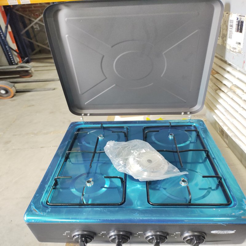 Cocina encimera a Gas 4 Quemadores con Repisas Boko GL-004, Negro