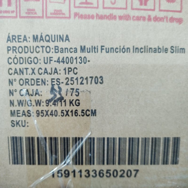 Banco Multifuncional Inclinable Plano Slim Ultimate Fitness Negro