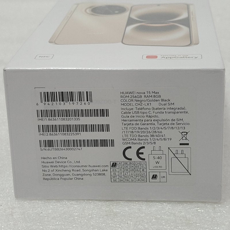 Teléfono Celular Huawei Nova 15 Max CHZ-LX1 8GB RAM 256GB, Negro
