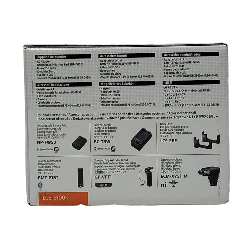 Cámara Fotográfica Sony ILCE-6100K, Negro