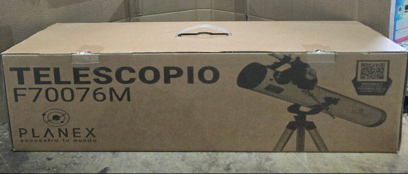 Telescopio Astronómico Newtoniano Planex F70076M + Soporte, Blanco