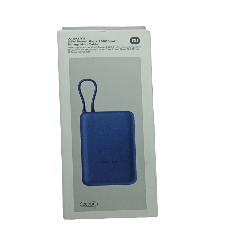 Power Bank Xiaomi 33W 20000 mAh con Cable Integrado, Azul