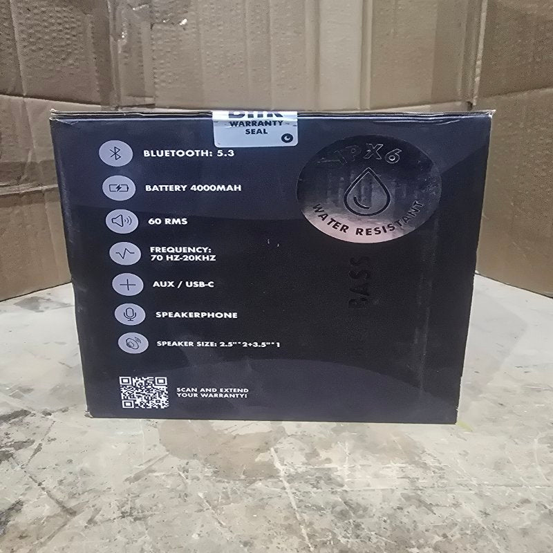 Parlante Bluetooth Portátil BLIK BeatBass Negro 60 W