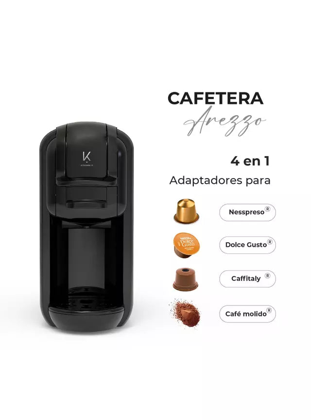 Cafetera Kitchen-IT Arezzo 4 en 1 Negro