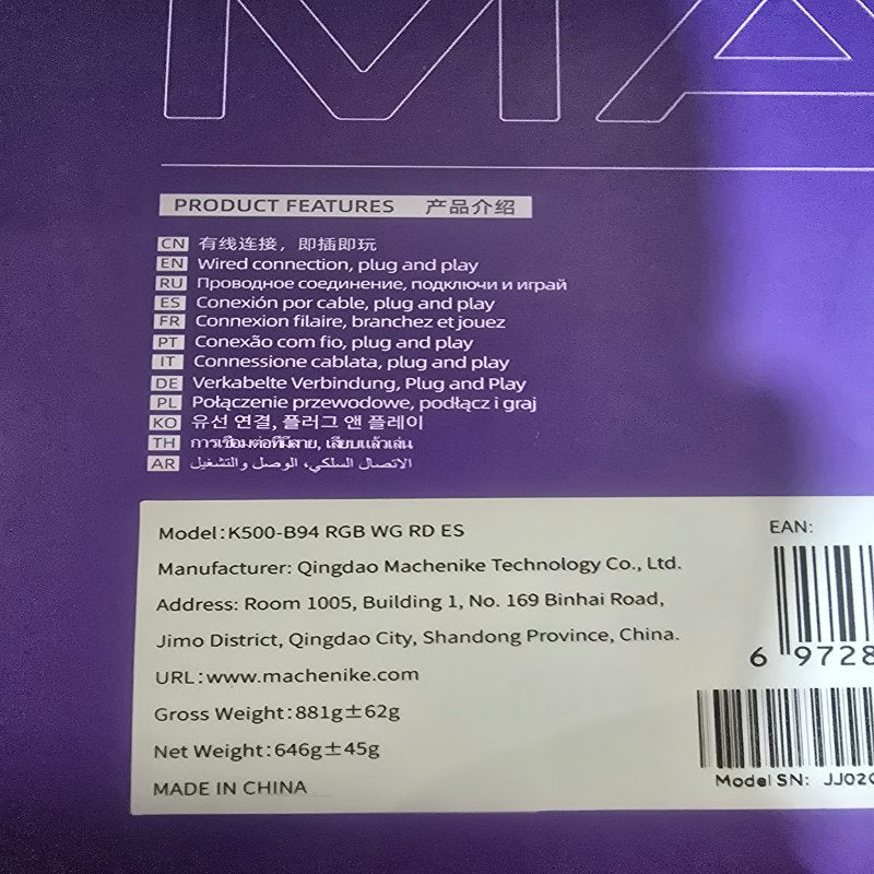 Teclado Mecánico RGB Machenike K500-B94