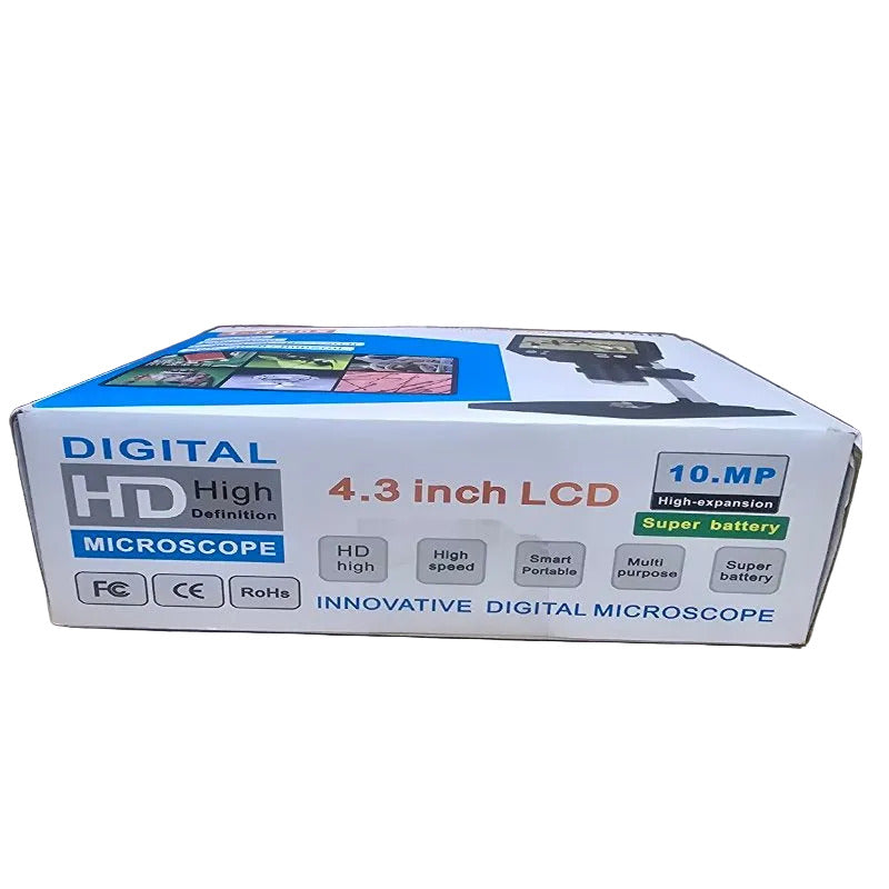 Microscopio Electrónico Académico con Pantalla LCD HD 4.3" y Aumento 1000X, Negro