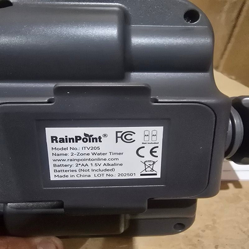 Programador de Riego Automático Rainpoint ITV205 Controlador Digital 2 Zonas