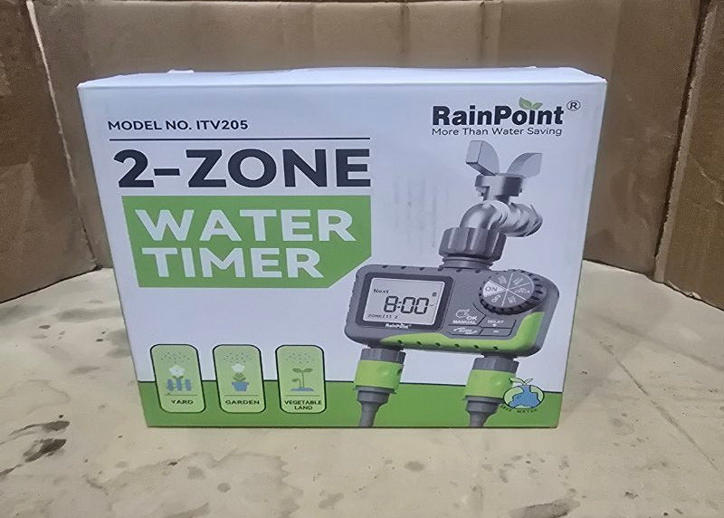 Programador de Riego Automático Rainpoint ITV205 Controlador Digital 2 Zonas