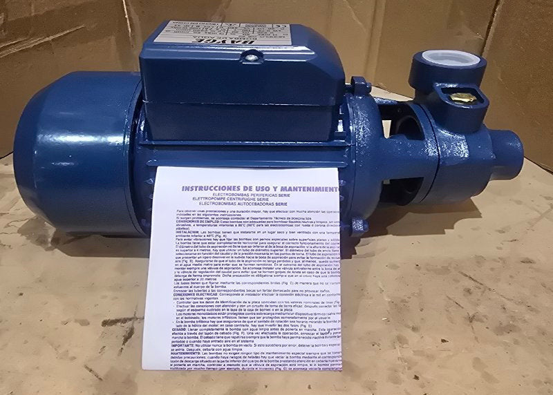 Bomba de Agua Centrífuga Periférica Bayge 1 HP Monofásica Azul