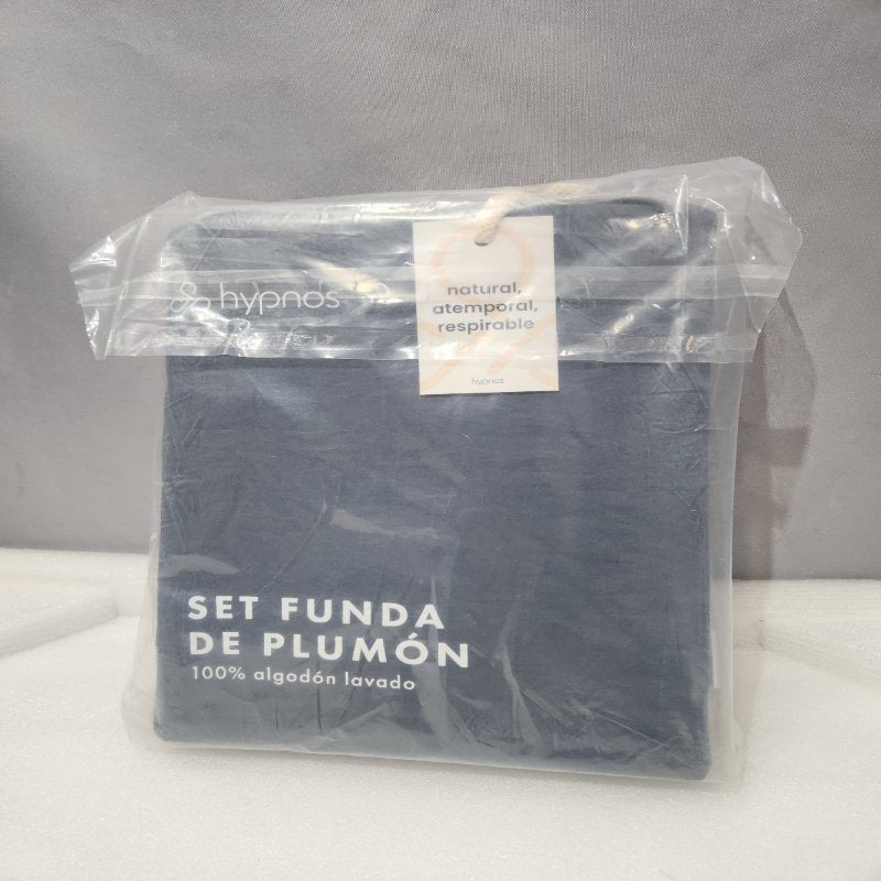 Set Funda de Plumón Hypnos Algodón Lavado 1.5 Plaza, Azul Oscuro