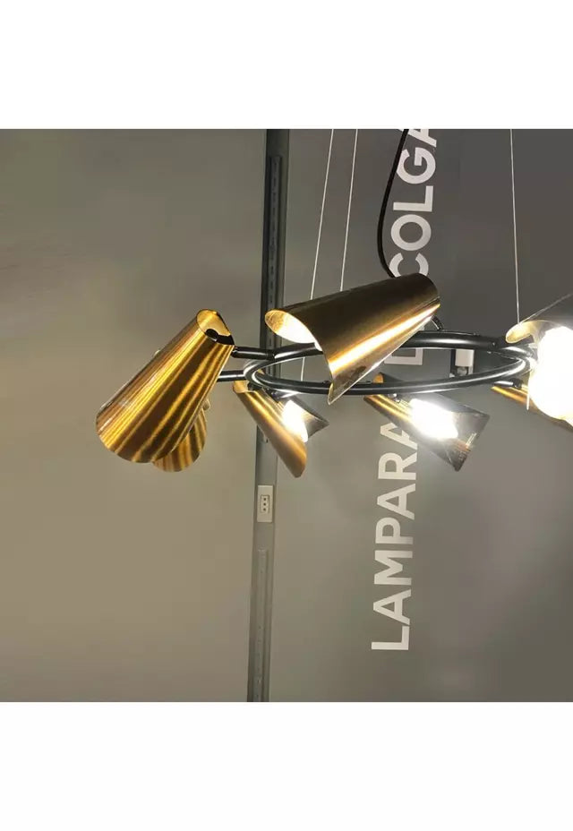Lámpara de Colgar Rossí 8 Luces E14 Bronce BP