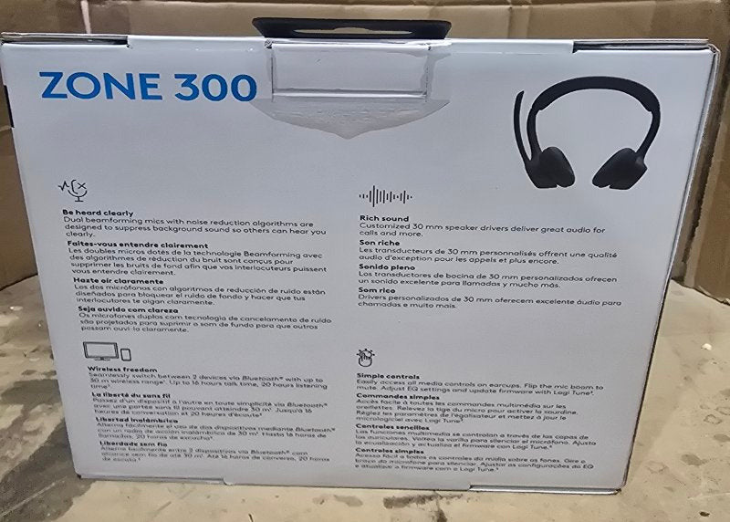 Audífonos Inalámbricos Logitech Zone 300, Negro