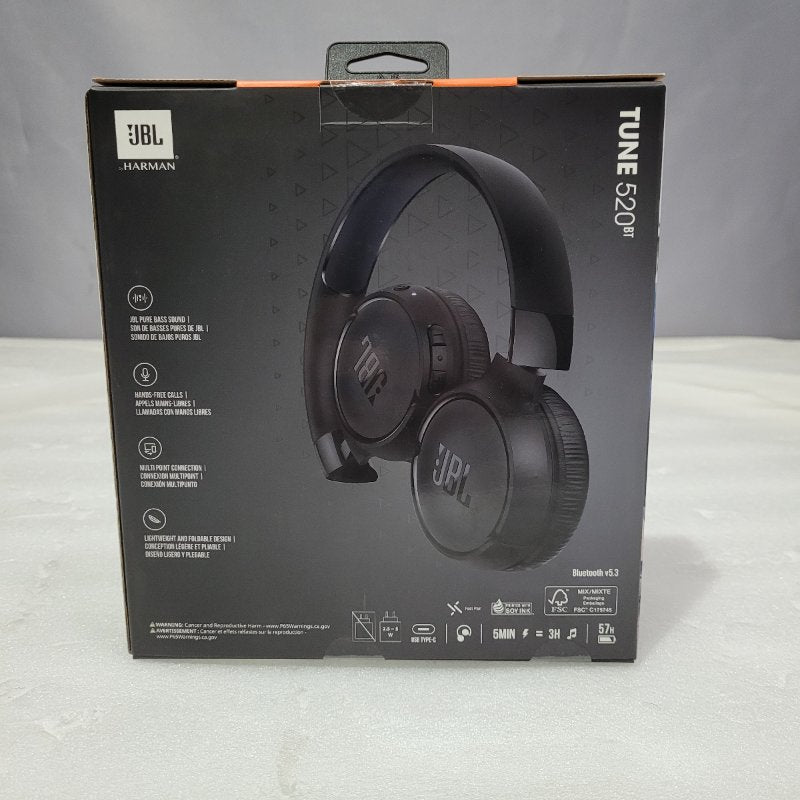 Audífonos Inalámbricos JBL TUNE 520BT, Negro