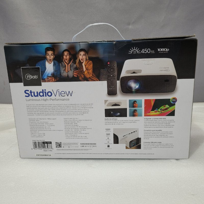 Proyector de Video Portátil MLAB 9397 1080p, Blanco