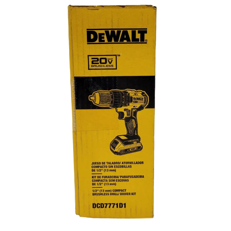 Kit Taladro Inalámbrico 1/2" 20V DeWalt DCD7771D1-B2
