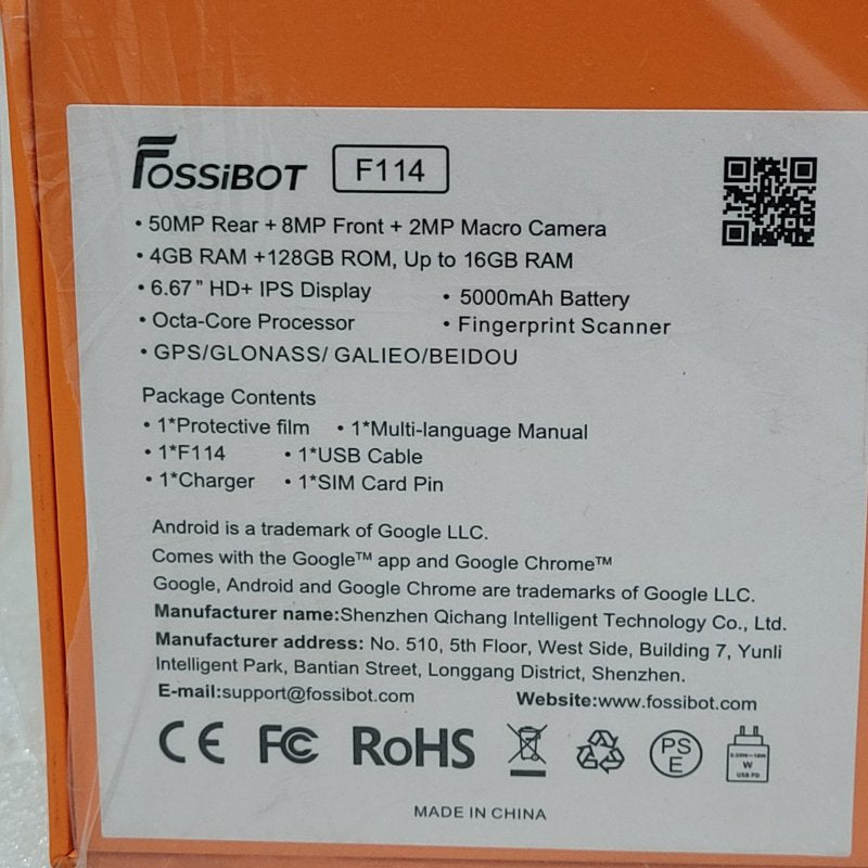 Fossibot F114 12GB RAM 128GB ROM, Negro