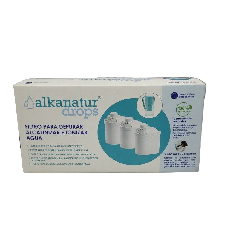 Pack 3 Filtros de Agua Alkanatur Drops Blanco